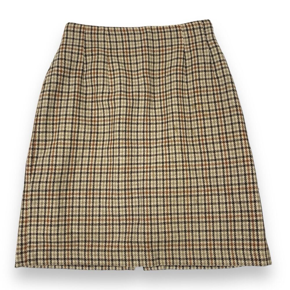 Savannah Wool Midi Skirt Brown Vintageโ Preppy Schoolgirl Women's 389